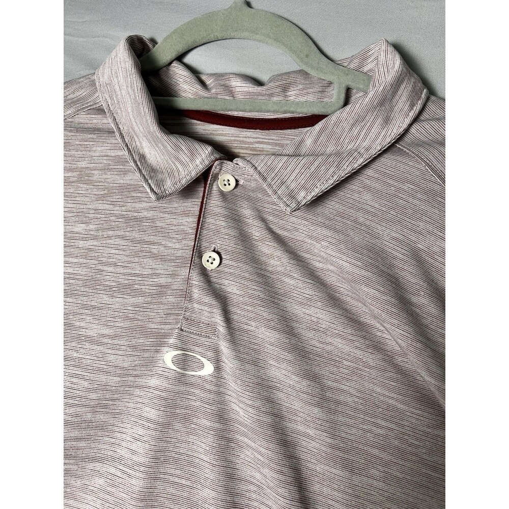 Oakley Center Logo Heather Red Athletic Regular Fit Polo Shirt Men's XL